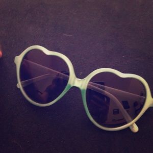 Last chance! Sea foam green heart sunglasses